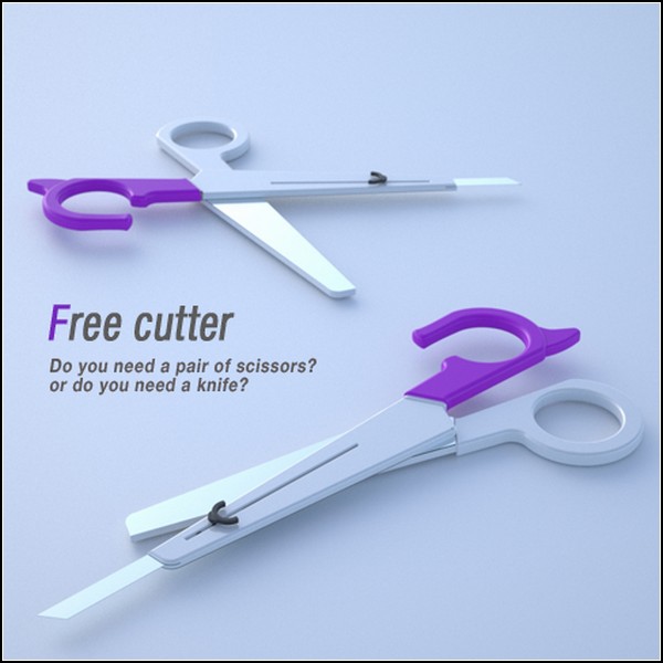 Freecutter - нож для бумаги плюс пластмассовые ножницы