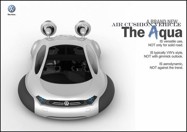 Автомобиль-катер на воздушной подушке: концепт Volkswagen Aqua