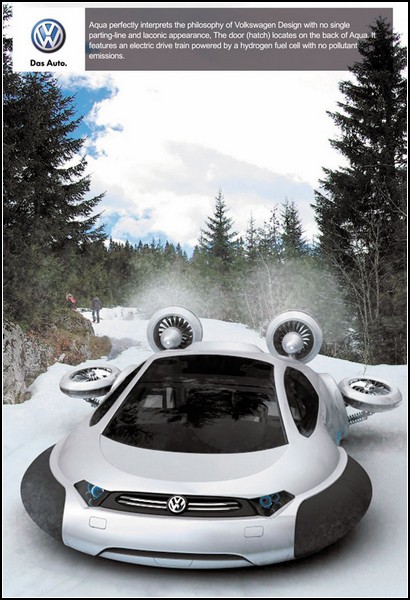 Автомобиль-катер на воздушной подушке: концепт Volkswagen Aqua