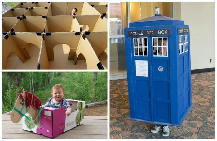 25 идей использования картонных коробок для детских игр и праздников 