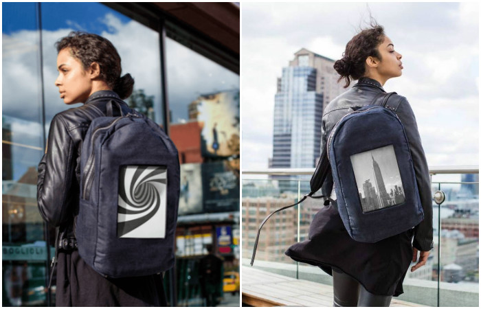 POP-I – городской рюкзак со встроенным дисплеем 