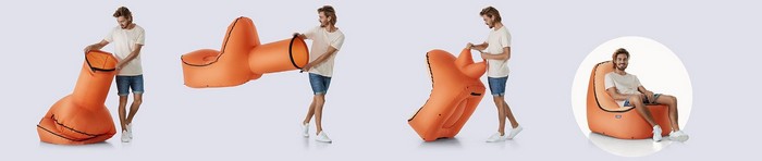 Надувное кресло-мешок TRONO, которое удобно брать с собой повсюду