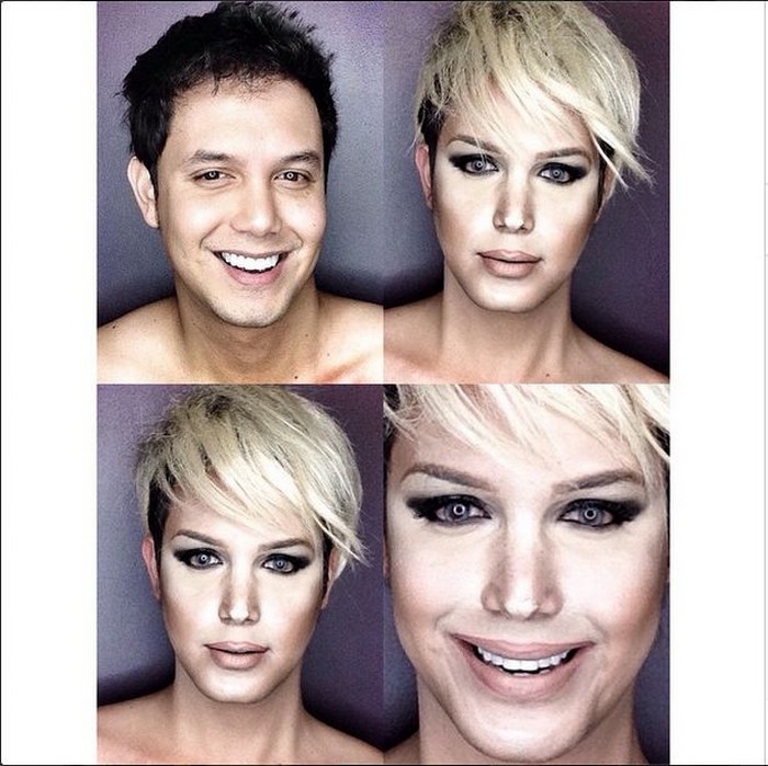 Телеведущий Паоло Баллестерос  (Paolo Ballesteros) примеряет макияж голливудских красавиц: Дженнифер Лоуренс