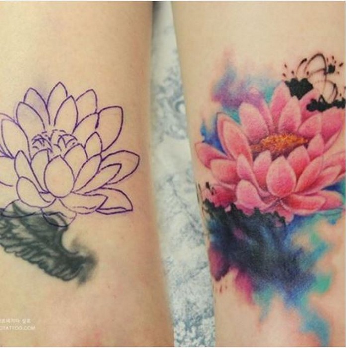  Акварельные татуировки кореянки Silo