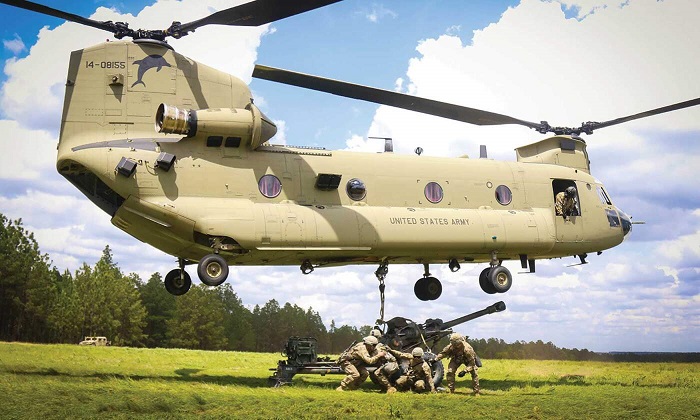 Boeing CH-47 Chinook имеет нестандартную конфигурацию с двумя винтами/ Фото: aeroflap.com.br