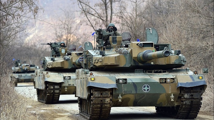 Колонна южнокорейских танков K2 Black Panther/ Фото: youtube.com