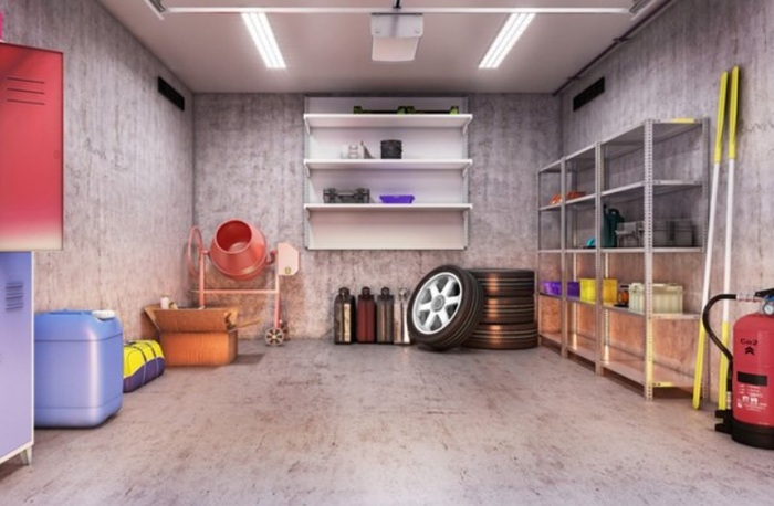 Чистое пространство автомобильного гаража Чистое пространство автомобильного гаража