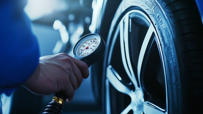 Измерение давление в шинах автомобиля