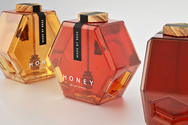 Упаковка для меда 'Сделано пчелами'. Дизайн и идея Maksi Marbuzov.
