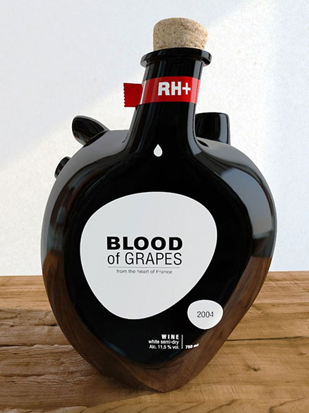 Виноградная кровь, бутылки для вина. Дизайн Constantin Bolimond.