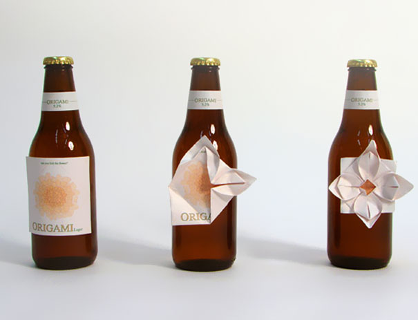 Пиво оригами. дизайнер Clara Lindsten.