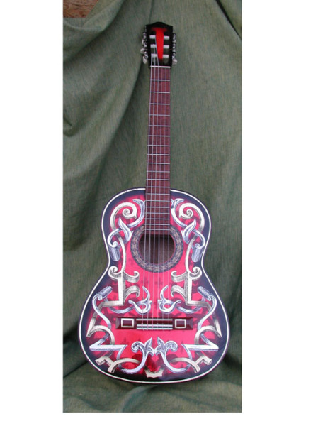 гитара с средневековым орнаментом