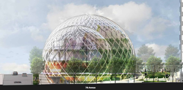 Sphere-Shaped Offices - футуристический проект шарообразных офисных пространств в Сиэтле