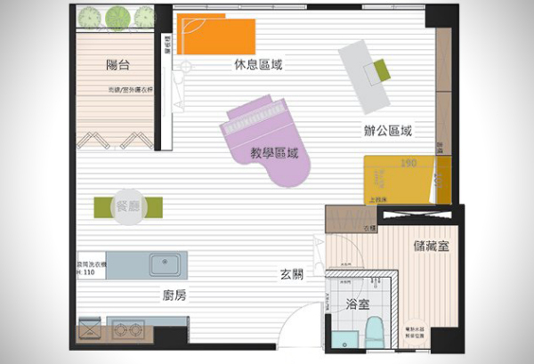 Маленькая квартира с трансформирующимися функциями в Тайване