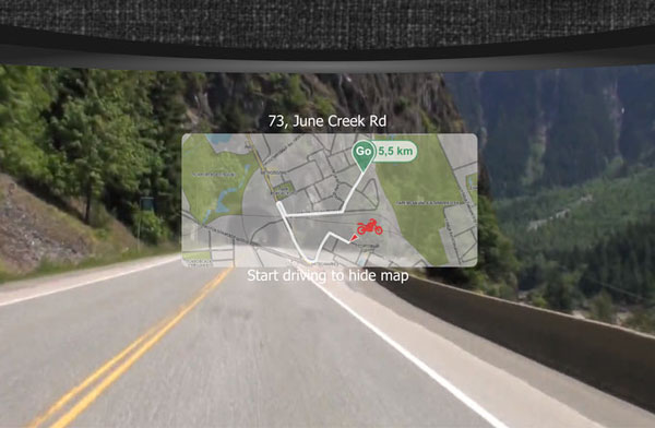 Защитное стекло LiveMap в роли дисплея навигатора  