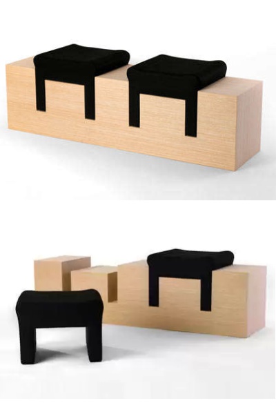 2Stools Nir Meiri - кофейный столик со встроенными стульями