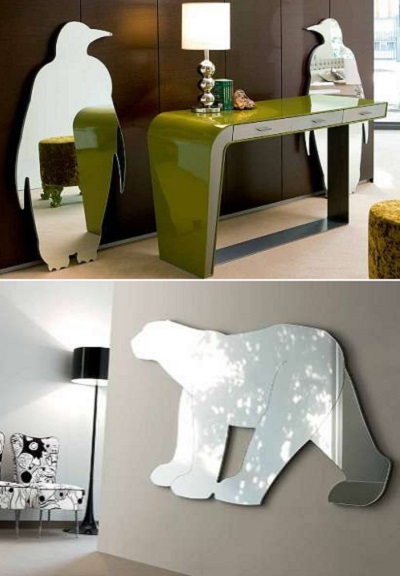 Зеркала Pingui и Orso - стильная и забавная мебель в виде животных от Creazioni