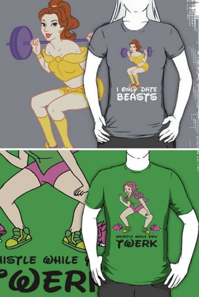 Забавные футболки из серии Disney Princess Twerking T-Shirts
