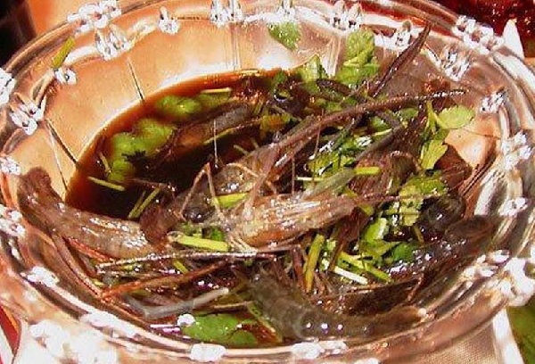 Drunken Shrimp - блюдо из живых креветок
