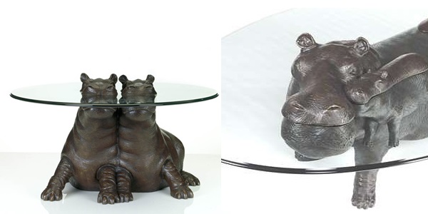 Кофейные столики из серии Hippo Coffee Table Collection - забавная мебель в виде животных от Mark Stoddart