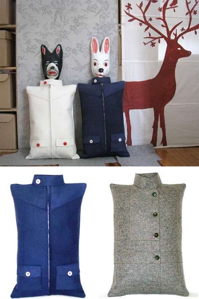 Jacket Pillows от Ximena Orozco - экологичные дизайнерские подушки для больших и маленьких 