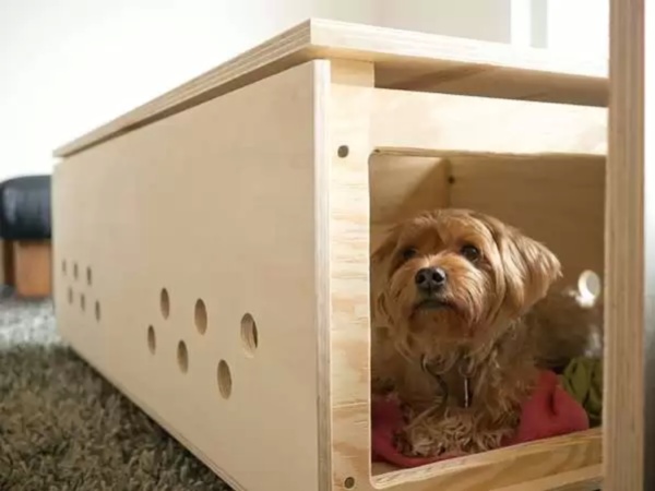 Pet Crate Coffee Table - кофейный столик-будка для защиты щенков от детей и дома от щенков