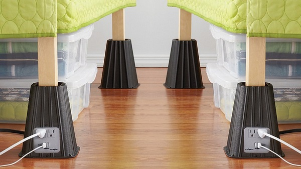 Power Bed Riser Lifts - подставки для ножек кровати, позволяющие экономить место и сидеть за компьютером, не вылезая из постели