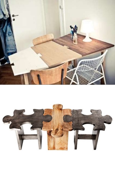 Столы-паззлы Puzzle-Table и jigsaw puzzle stool