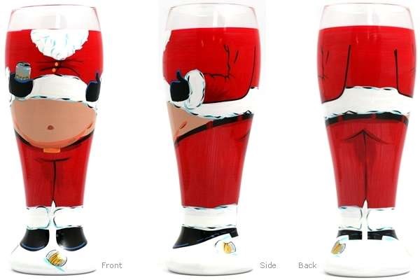 Santa Beer Belly Glasses - креативные пивные стаканы в стиле Санта-Клауса