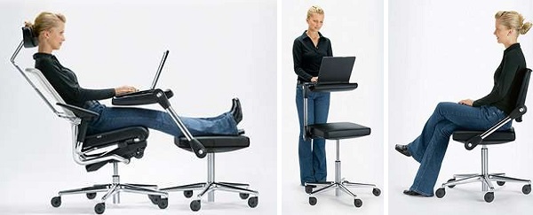 Mitos Mobile - рабочий стол, офисный стул и подставка для ноутбука