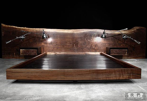 стильная деревянная кровать