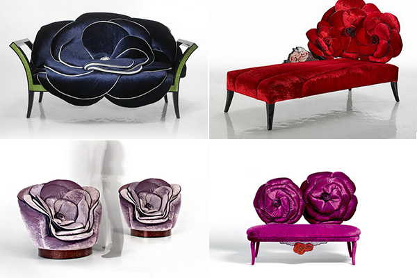 Цветочная коллекция мебели от компании  Sicis 