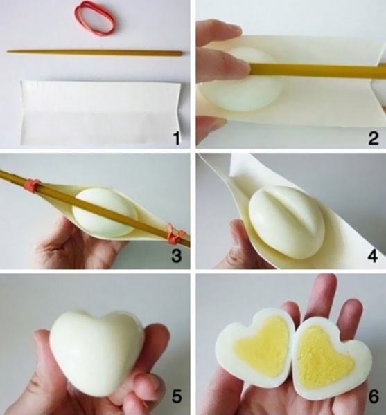 как сделать яйцо в форме сердца