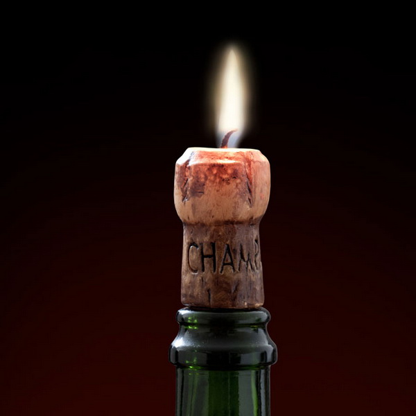Пробка от шампанского в форме свечи