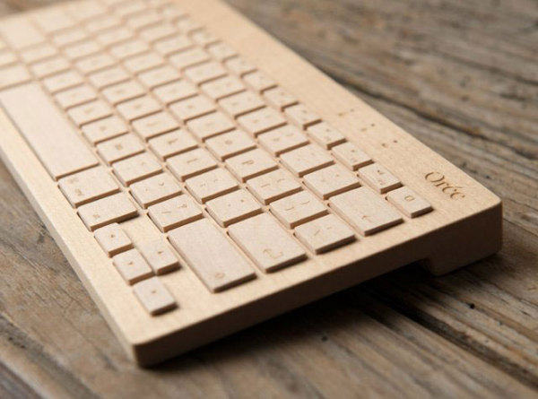 беспроводная деревянная клавиатура