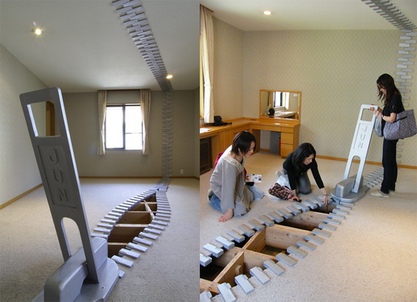 Декорация в форме застежки-молнии от дизайнера Jun Kitagawa