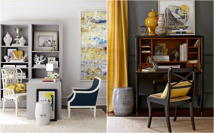 Жёлтый цвет в интерьере: как оживить интерьер домашнего офиса 
