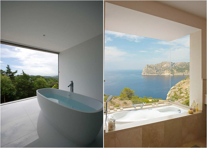 Роскошные ванные с панорамным видом