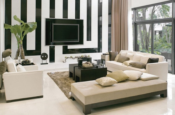 Чёрно-белые гостиные: харизма стиля и элегантность вечности