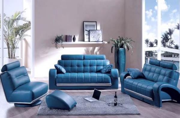 Синие диваны смотрятся роскошно 