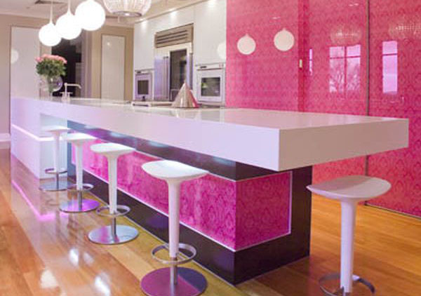 Роскошная розовая кухня
