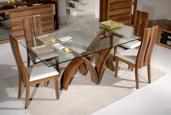 Обеденный стол со стеклянной столешницей – изящность современного интерьера