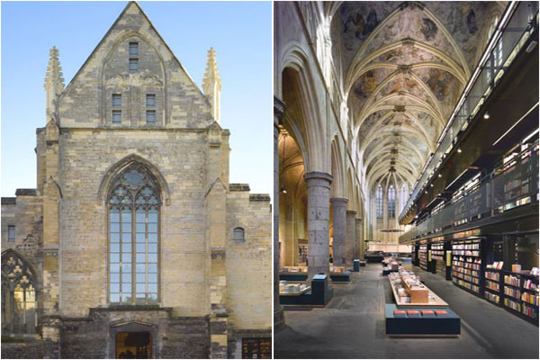 Проект голландской фирмы по превращению готической церкви в книжный магазин