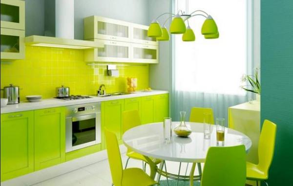Кухня в зелёной цветовой гамме