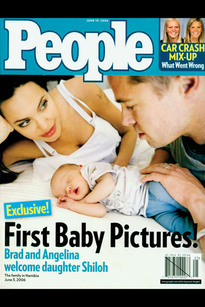 Обложка журнала «People» с фотографией дочери Брэда Питта и Анжелины Джоли