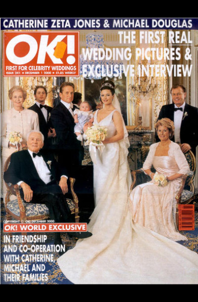 Обложка журнала «OK!» со свадебной фотографией Майкла Дугласа и Кэтрин Зета-Джонс