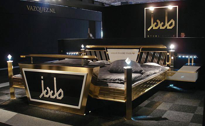 Кровать Jado Steel Style Gold Bed