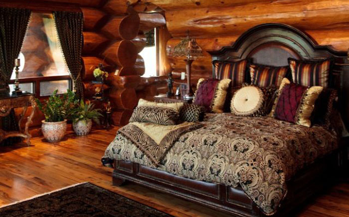 Интерьер спальни в рустикальном стиле