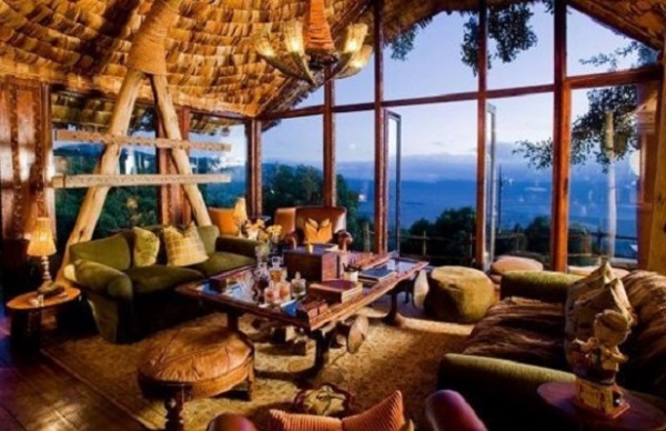 Гостиная в Ngorongoro Crater Lodge