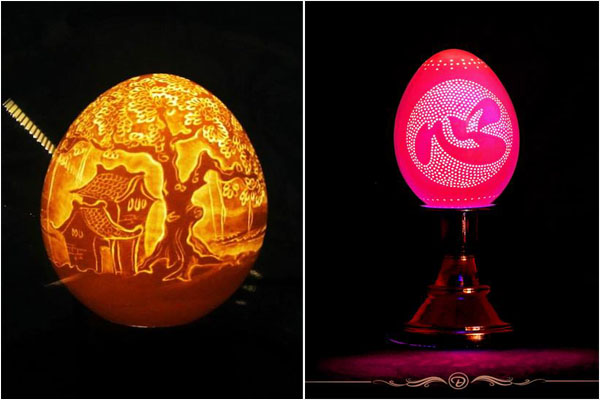 Резьба по яичной скорлупе: хрупкие фонарики от вьетнамского умельца B&#7871;n Tre